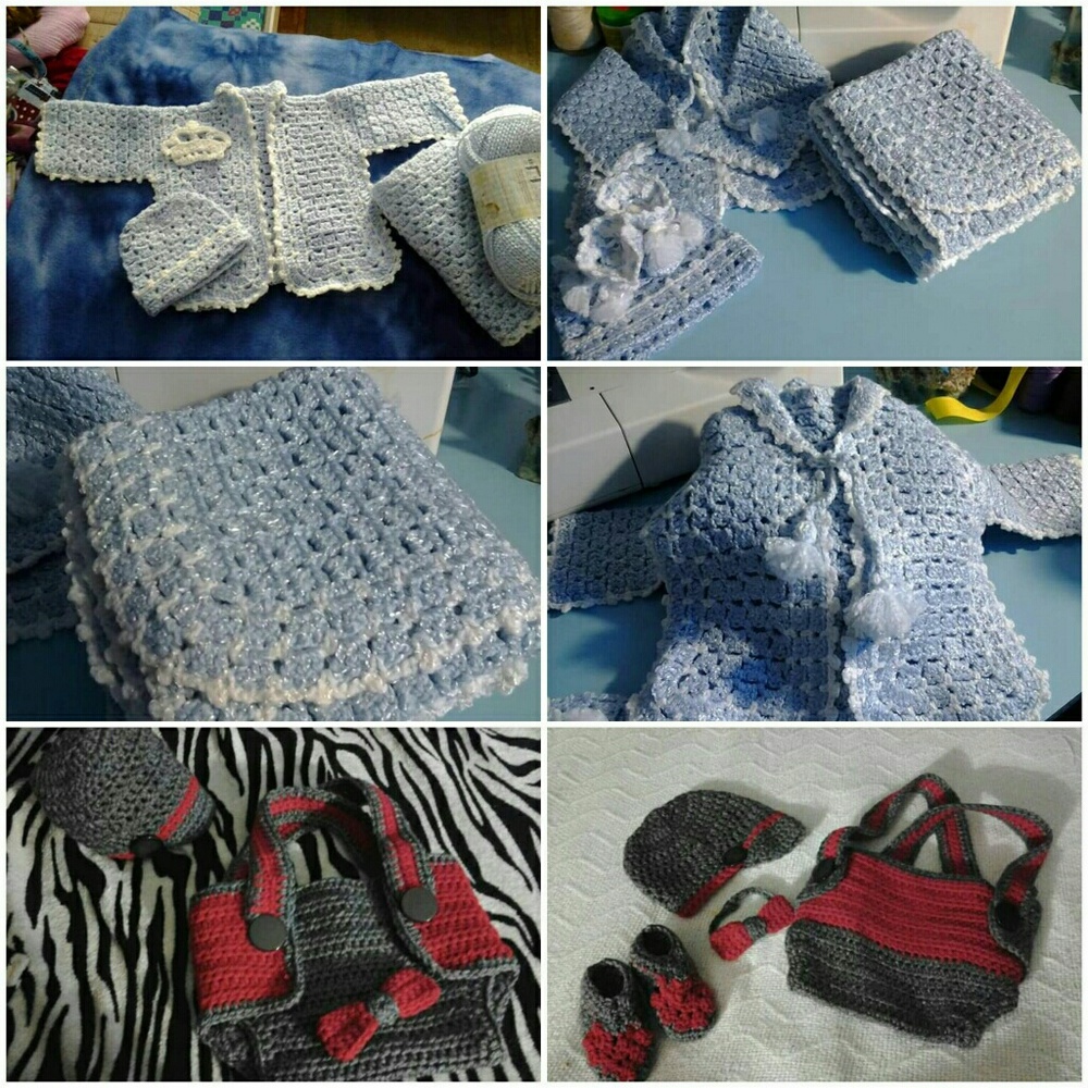 Crochet Afgans, baby blankets, Hats, booties, etc.